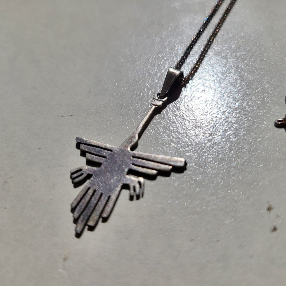 925 Sterling Silver Thunderbird Pendant Necklace 12K Gold Filled Chain